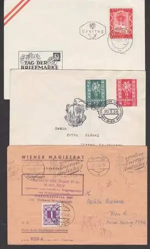 Österreich WIEN 101, MWSt. "zeichne Energie Anleihe! 1 Sh Porto, 1. Großdeutscher Gaststättentag 30.9.38, FDC 1956