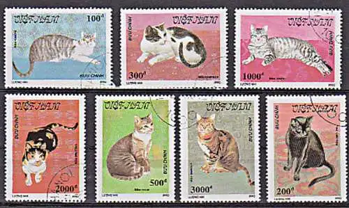 VIETNAM Katze chats gato cat cot animal Perserkatze gestempelt used
