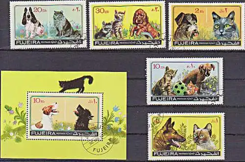 FUJEIRA Katze chats gato cat cot animal Perserkatze gestempelt used