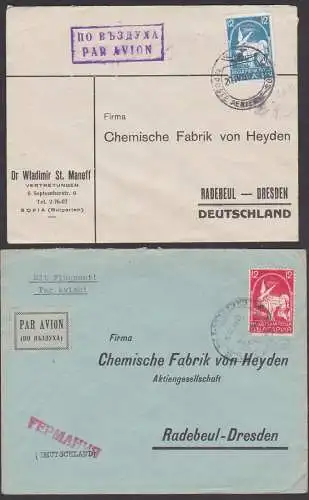 Sofia Luftpostbrief par avion nach Radebeul Deutschland Chemische Fabrik von Heyden, Bulgarien 368