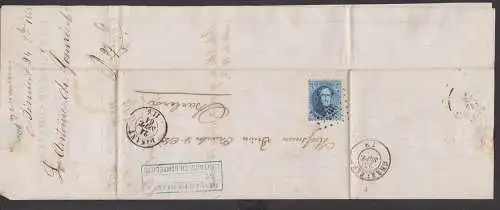 König Leopold I. 20 C. Belgien Banque DINANT 1864,  nach Charleroi