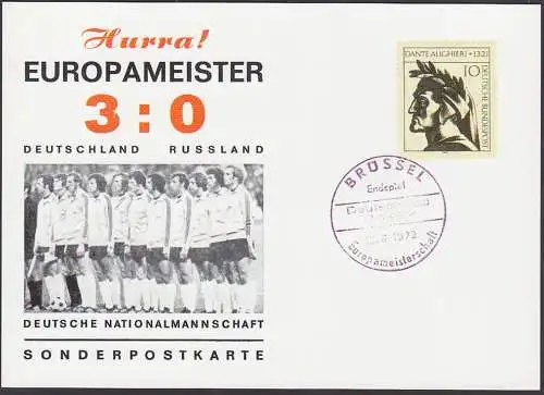 Fussball footbal  Deutschand - Russland Brüssel Europameisterschaft Endspiel Sonderportkarte Deutsche Nationalmannschaft