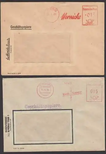 ILMENAU AFS Wernicke Thermometer 2 verschiedene Typen, Geschäftspapiere 1956 bzw. 1959