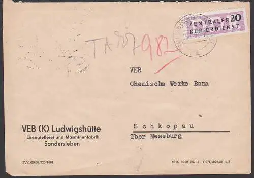 Germany ZKD B7 Sandersleben VEB (K) Ludwigshütte Eisengießerei Maschinenfabrik