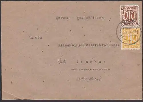 Itzehohe  Orts-Brief 13.6.46 an Ortskrankenkasse