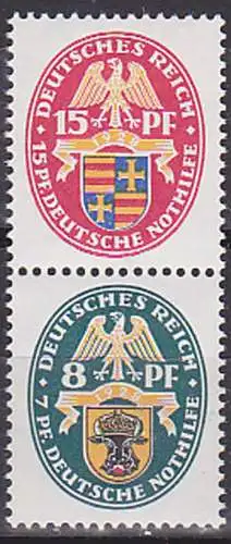 Deutsches Reich Nothilfe 1928, DR 426, 427 S52 postfrisch Wappen Mecklenburg-Schwerin, Oldenburg
