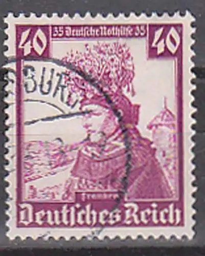 Deutsches Reich Nothilfe 1935, 40 Pf. Volkstrachten gest. Oberfranken Brautjungfer aus Effelrich DR 597