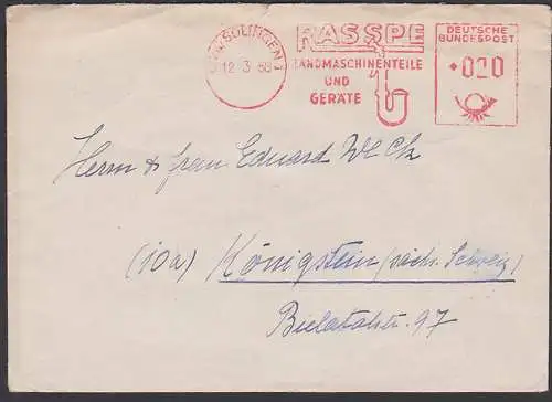 Solingen RASPE Landmaschinenteile und Gerat AFS 1955, mit Abb. Pfeife, Oboe