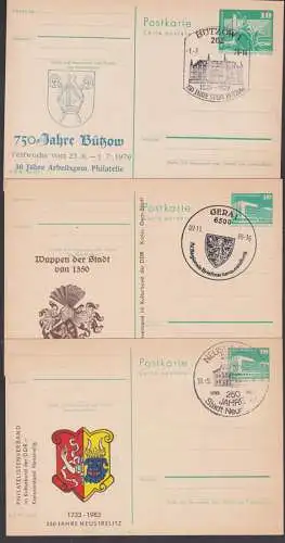 railway Germany Stadtwappen Neustrelitz Gera, Bützow Stadtjubiläum DDR