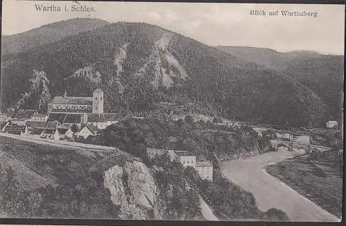 Wartha Bezirk Breslau 1915 Schlesien Blick auf Warthaberg Feldpostkarte 6.7.1915