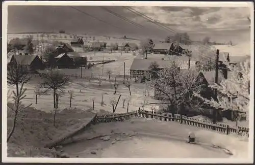 Falkenhain üb. Dippoldiswalde Postst.-St. Erzgebirge Foto-Ak Falkenhain im Winter, Spatel