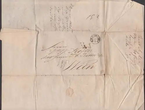 HAMBURG 1 Altbrief 1841 nach Wien Faltbrief unsauber