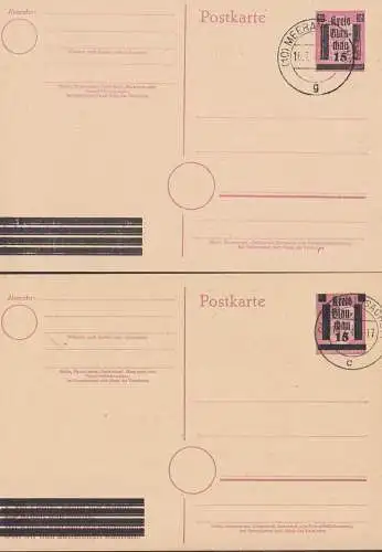 Glauchau Aufbrauch P 6 Pf Hitler mit Überdruck Portoanpassung am. Besetzung 16.7.45, Kb c, g Meerane