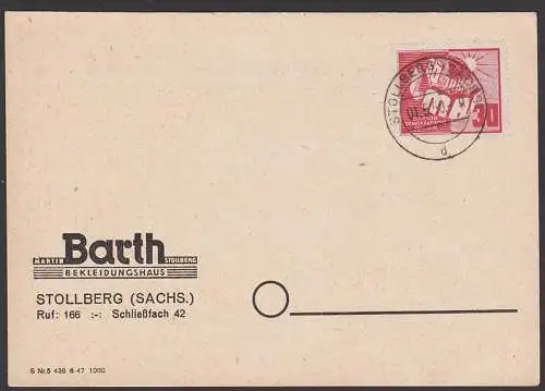 Stollberg (Sachs) auf Karte, "60 Jahre 1. Mai" Erdkugel mit Sonne" FDC DDR 250 mit OSt.