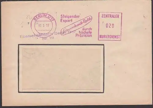Berlin O17 ZKD-AFS Feinmechanik Optik Steigender Export durch höchste Präzision 15.5.57