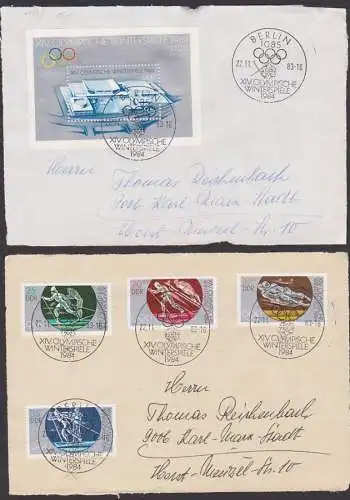 Sarajewo Olympische Winterspiele mit Berliner SoSt. ZPF DDR Block 74 FDC Bf