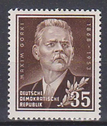 Maxim Gorki, Mxsim Gorkij postfrisch, DDR 354, russischer Schriftsteller