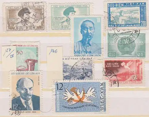Vietnam dan chu buu-dien Cong Hoa stamps Lenin Weberei Stoffe