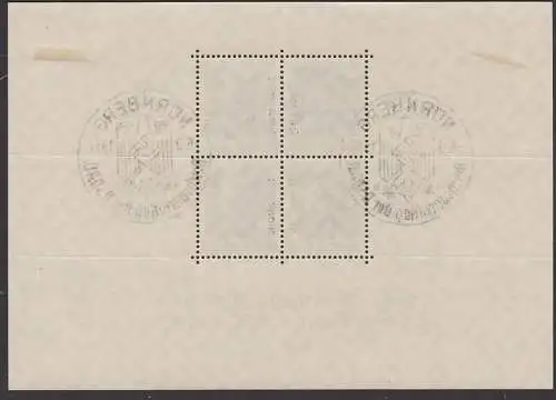 Germany 1937 Bl. 11, SoSt. "Reichsparteitag" Nürnberg 6.9.37 Deutsches Reich