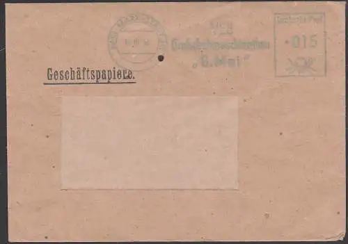 Karl-Marx-Stadt AFS VEB Großdrehmaschinenbau 8. Mai", 4.10.58 Geschäfts-Papiere