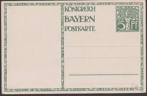 Bayern P91 Königreich Bayern Postkarte ungebraucht Prinzregent 1911, sig. Künstlerkarte