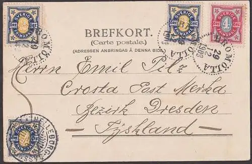 Bromölla Sverige Schweden Kaolin-Fabrik IFÖ 1903, Hafen Schornsteine, Auslandssendung nach Crosta Lomske Bautzen