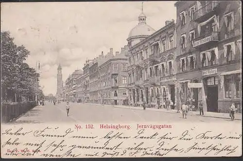 Helsingborg Jernvägsgatan 1908, Hotel Winberg Auslandssendung, Bromölla Sverige Schweden