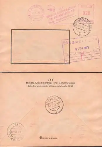 Berlin-Oberschöneweide ZKD Brief AFS 8.7.63, Berliner Akkumaulatoren- und Elementefabrik