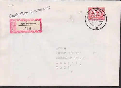 Walter Ulbricht 40 Mutzschen R-Bf 17.7.90 mit 2 M Wappen DDR 2550