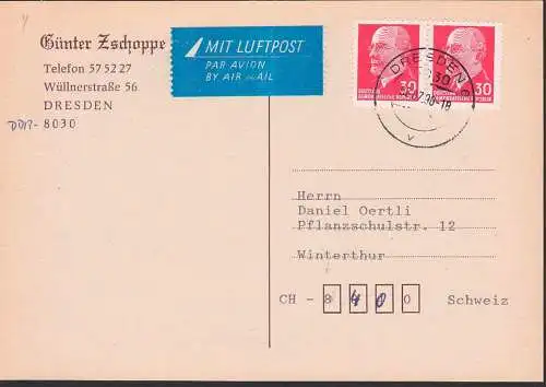 Walter Ulbricht 30 Pfg. Karte Wz Y DDR 935Y(2)