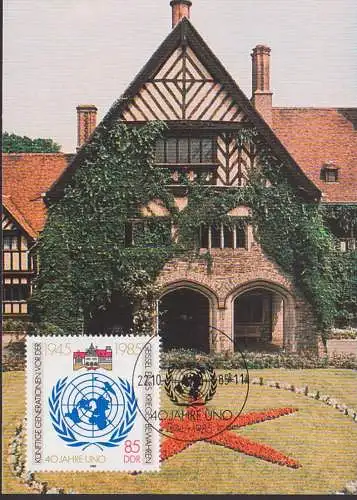 MC 40 Jahre UNO  1985, DDR 2962, Schloss Cecilienhof Potsdam