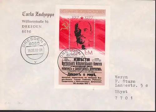 Lenin 60 Jahre Roter Oktober DDR 2261 Block