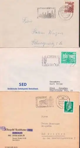 Dresden, 3 MWSt. Grünes Gewölbe Abb Elbe kath. Hofkirche, Gmäldegalerie Zwinger