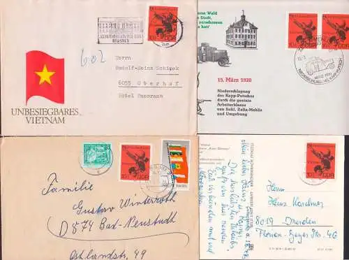 Unbesiegbares Vietnam vier Belege  DDR 2463