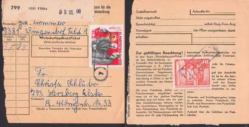 Wingendorf PSSt. (7)  Flöha Paketkarte  50 Pfg- XI. Parteitag der SED