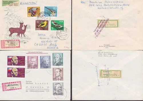 Tausch-Kontrollmarken für Auslandstausch in der DDR, solten eigentlich zurück gegeben werden, zwei Briefe
