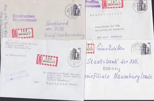 Externsteine 350 Pf. auf R-Bfe aus München, Hamburg, Freiburg, Nürnberg, BRD 1407