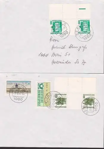 Weimar Goethe-Schiller-Denkmal, Brandenburger Tor je mit Zwischensteg DDR 3345, 3346