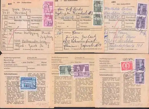 Oschersleben 3 Paketkarten PSSt. Krottorf, Warsleben