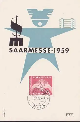 MC Saarland 447 Saarmesse 1959 Saarbrücken 1.4.59
