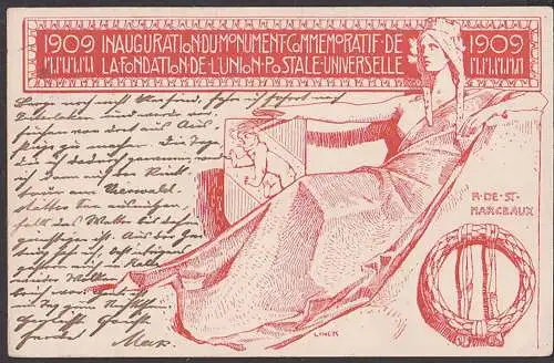 1910 LUZERN INAUGURATION DU MOMENT COMEMORATIF DE LA FONDATION L UNION POSTALE UNIVERSELLE