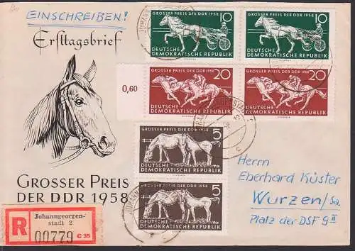 Johann-Georgenstadt R-Bf, 2 kpl. Sätzen Pferderennen Große Preis der DDR, 2. Gewichtsstufe, DDR 640/42(2)