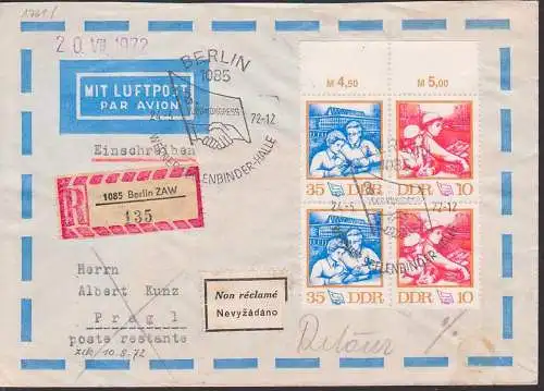 Berlin SSt. FDGB-Kongress FDC R-Bf mit DDR 1761/62(2), 2. Gewichtsstufe