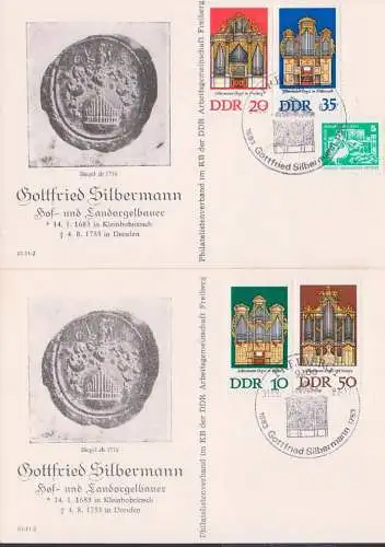 Freiberg SSt. 31.8.83 Gottfried Silbermann Abb. Orgel auf 2 Schmuckkarten