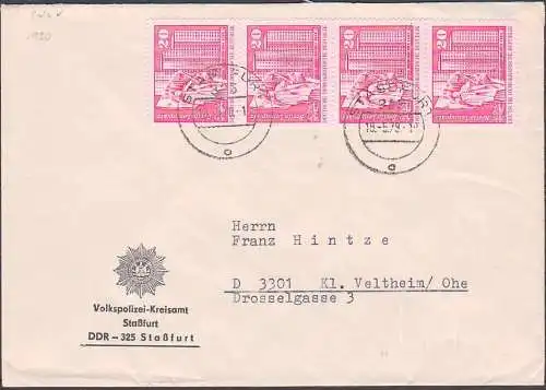 Staßfurt 20 Pfg(4) nach der BRD in 2. Gewichtsstufe DDR 1820 von Volkspolizei-Kreisamt