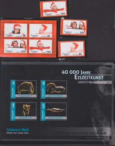 Südwest Mail, Block 40 000 Jahre Eiszeitkunst, UNESCO Weltkulturerbe, Hohenloe