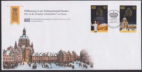 Dresden Schmuckbrief zum "Dresdner Christstollen" Bäcker, Rosinenstollen, Frauenkirche