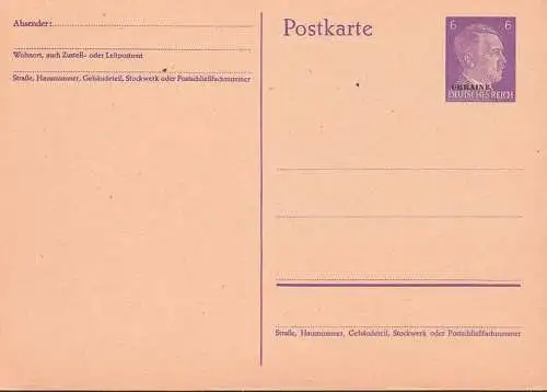 Ukraine Deutsches Reich GA P2 * 6 Pfg. Karte mit Überdruck