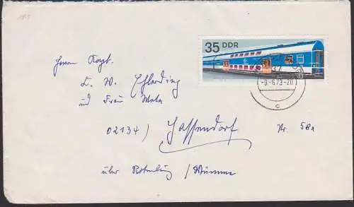 Wernigerode 9.6.73  Auslandsbrief mit 35 Pfg. Doppelstockzug DDR 1848