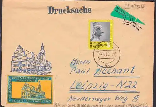 Leipzig 3.60.60 Schmuckbrief und Vignette Altes Rathaus auf Ds mit 5 Pfg